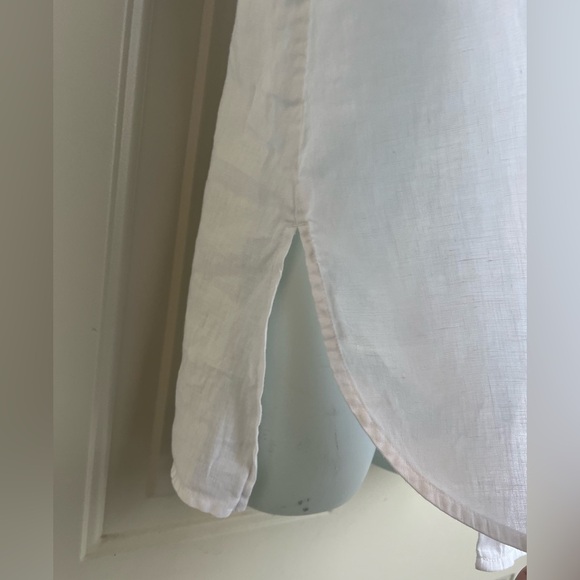 J Jill Love Linen Top – Size S petite White, Sleeveless with Side Buttons - Picture 4 of 8